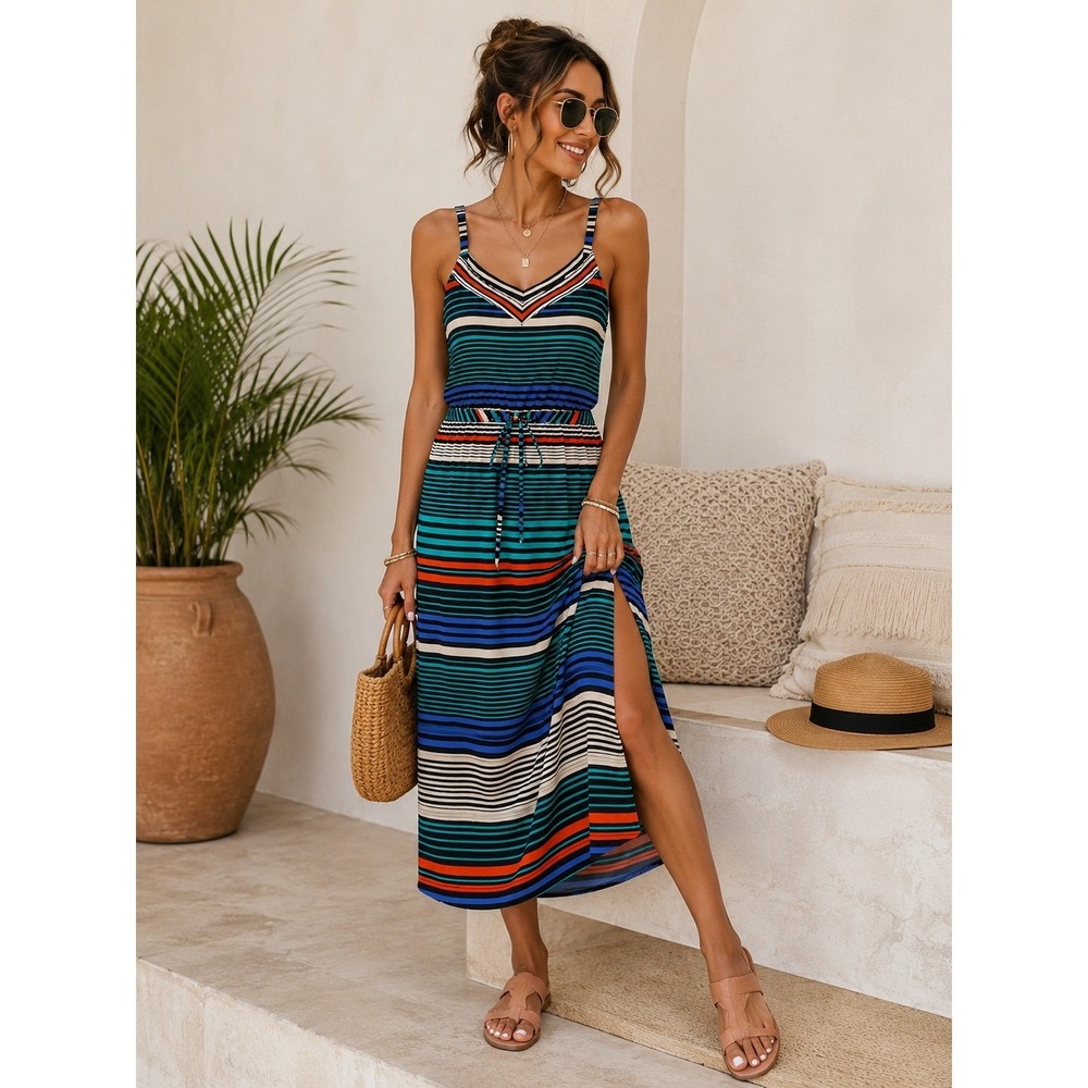 Color Pop Striped Sundress | Summer Vacation Vibes *